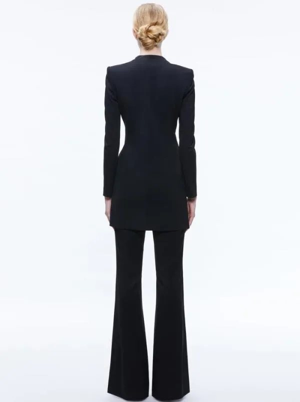 Jackets Coats Women Alice Olivia LUCIEN CURVED VNECK FITTED BLAZER Black