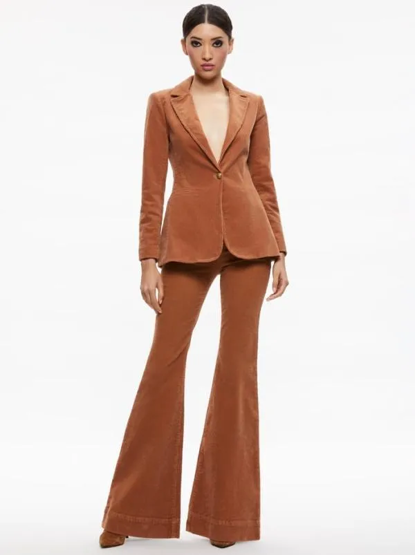 Jackets Coats Women Alice Olivia MACEY NOTCH COLLAR FITTED BLAZER Camel