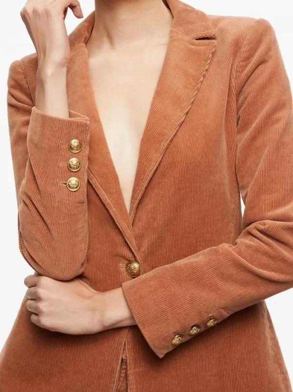 Jackets Coats Women Alice Olivia MACEY NOTCH COLLAR FITTED BLAZER Camel