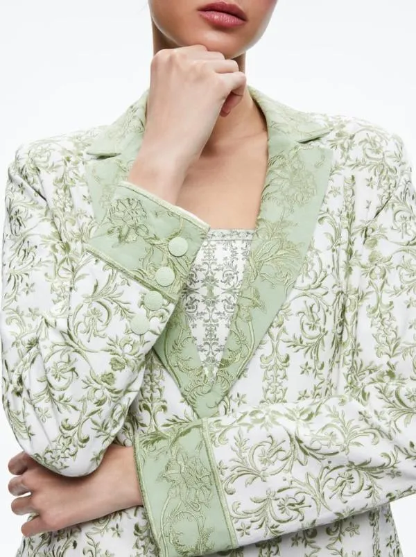 Jackets Coats Women Alice Olivia MACEY NOTCH COLLAR FITTED BLAZER Republic Geo