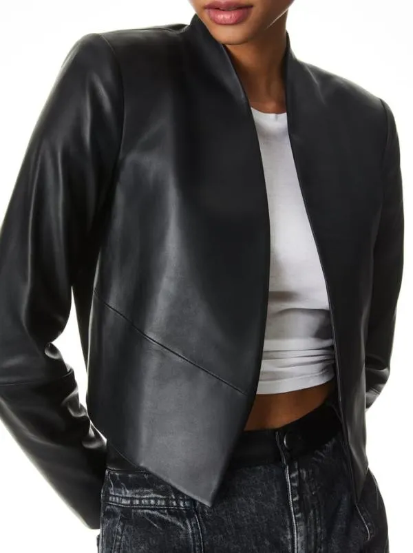 Jackets Coats Women Alice Olivia NEW HARVEY LEATHER JACKET Black