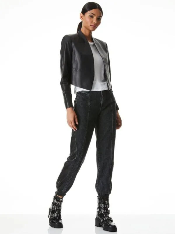 Jackets Coats Women Alice Olivia NEW HARVEY LEATHER JACKET Black