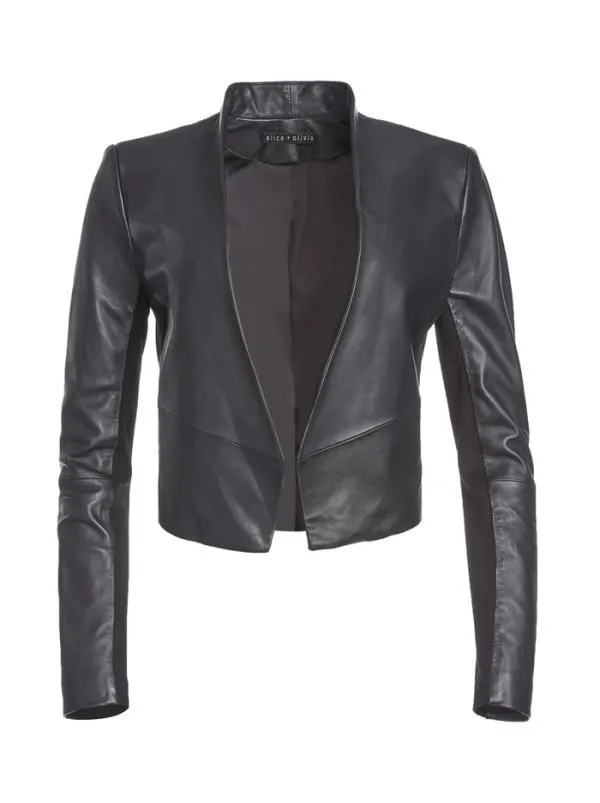 Jackets Coats Women Alice Olivia NEW HARVEY LEATHER JACKET Black