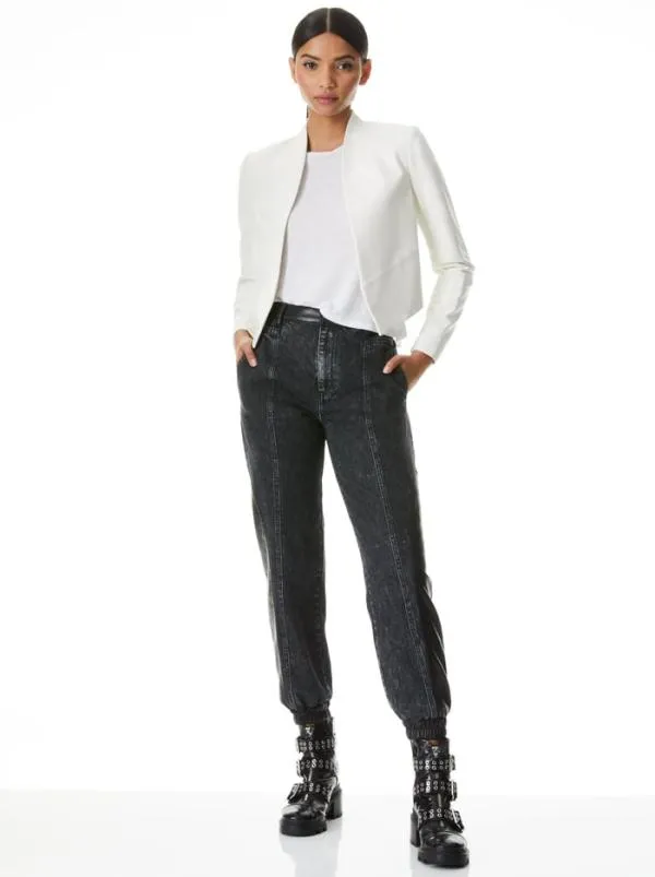 Jackets Coats Women Alice Olivia NEW HARVEY LEATHER JACKET White