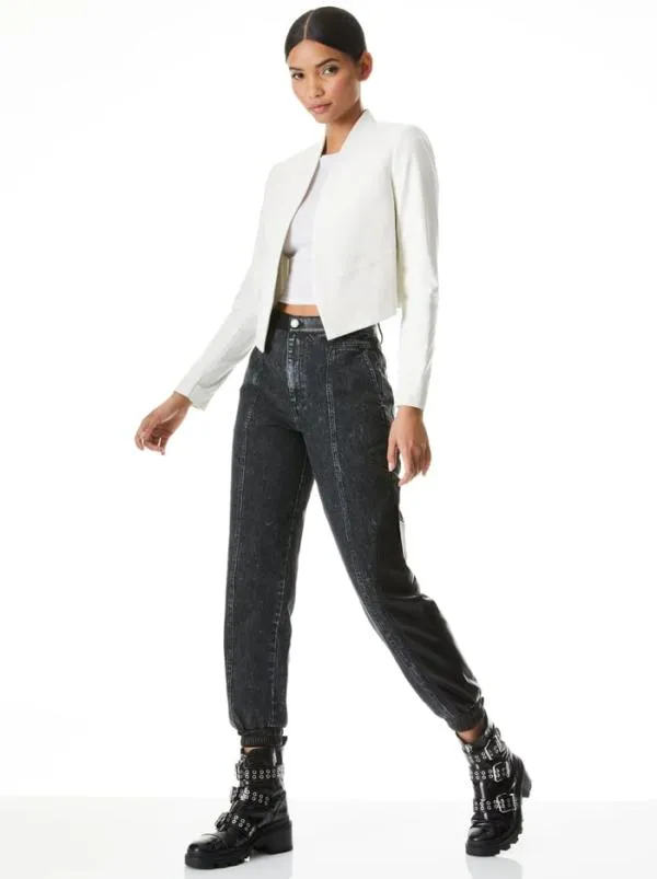 Jackets Coats Women Alice Olivia NEW HARVEY LEATHER JACKET White