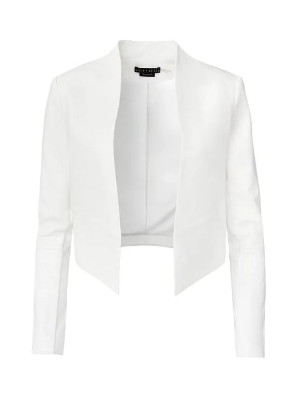 Jackets Coats Women Alice Olivia NEW HARVEY LEATHER JACKET White
