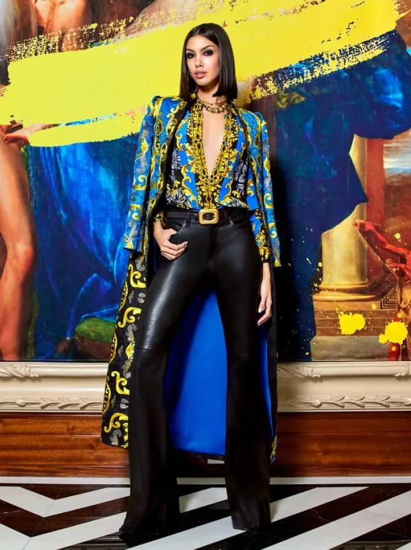 Jackets Coats Women Alice Olivia THOMAS EMBROIDERED MAXI COAT Sapphireblack