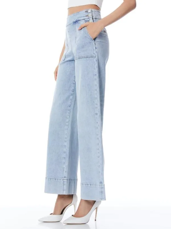 Jeans Women Alice Olivia DONALD HIGH WAISTED JEAN Rockstar Blue
