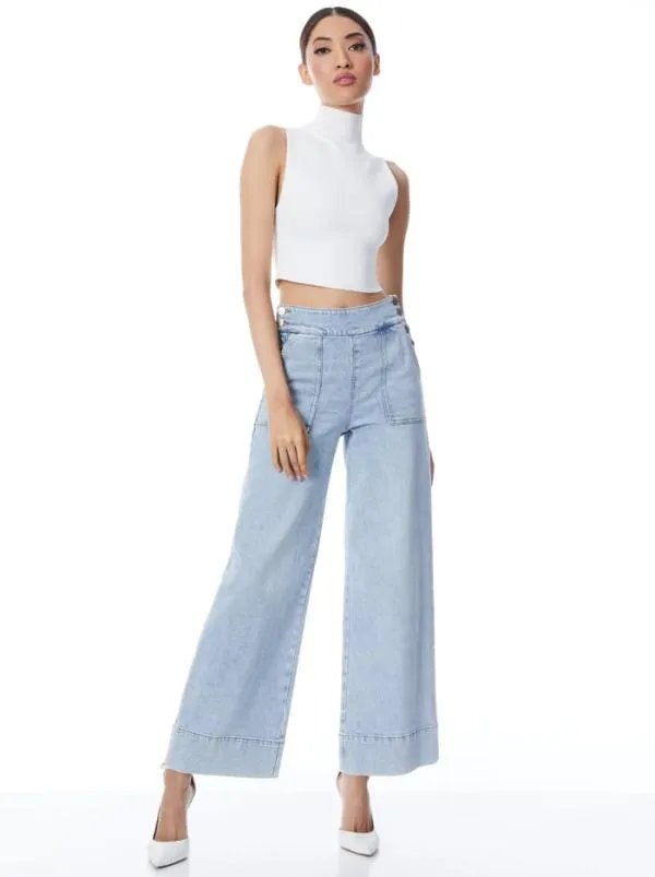 Jeans Women Alice Olivia DONALD HIGH WAISTED JEAN Rockstar Blue
