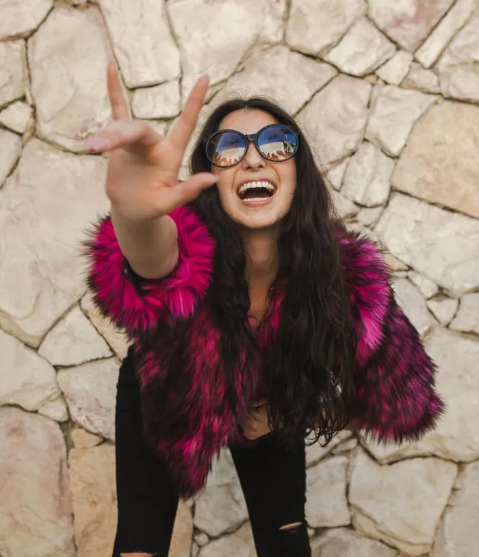 Jennafer Grace Monster Pink Planet Queen Faux Fur Jacket Clothing Unique Vintage Coats and Jackets
