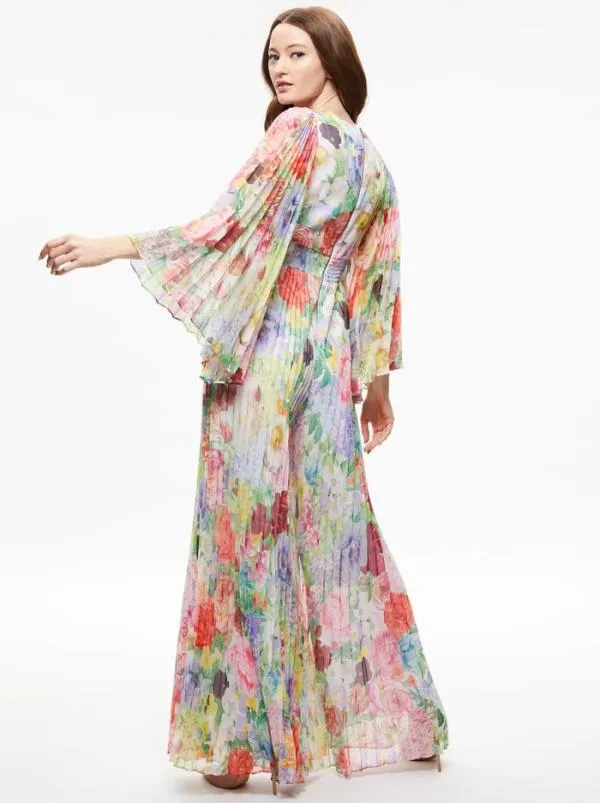 Jumpsuits Women Alice Olivia BENNET PLEATED WIDE LEG JUMPSUIT Dawn Floral