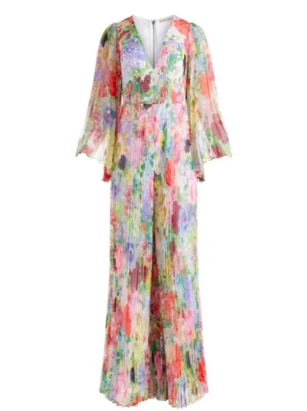 Jumpsuits Women Alice Olivia BENNET PLEATED WIDE LEG JUMPSUIT Dawn Floral