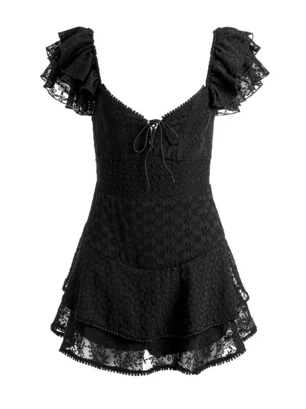 Jumpsuits Women Alice Olivia HARTFORD SMOCKED BUSTIER ROMPER Black