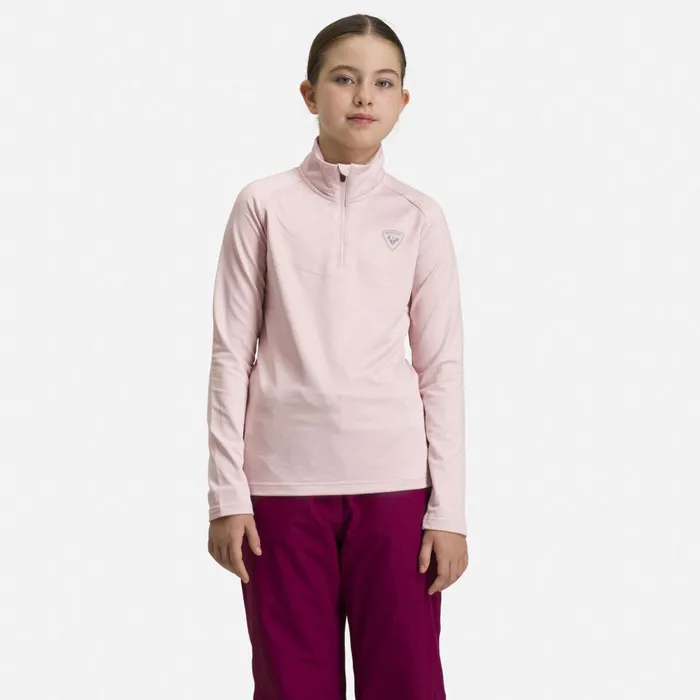 Kids Girls039 HalfZip Stretch Fleece Midlayer Powderpink337 Rossignol Layers