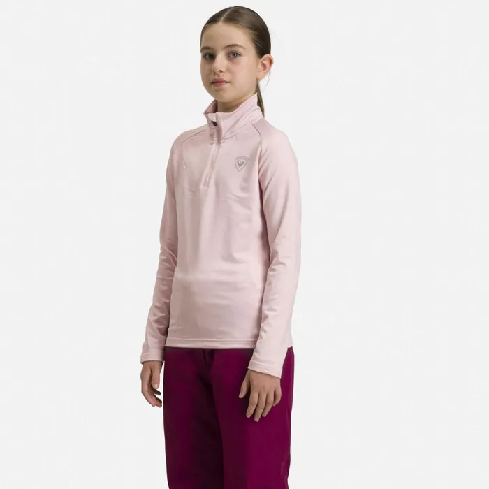 Kids Girls039 HalfZip Stretch Fleece Midlayer Powderpink337 Rossignol Layers