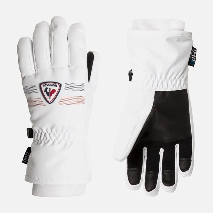Kids Juniors039 ROC Waterproof Ski Gloves White100 Rossignol Accessories