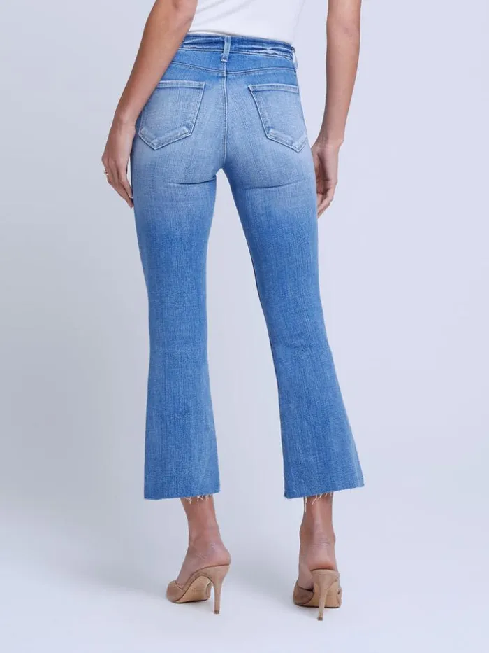 L039Agence Aged Denim Women Kendra Cropped Flare Jean Balboa