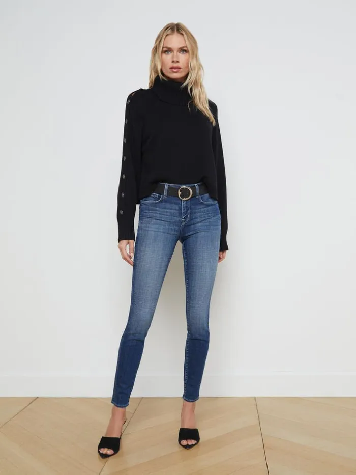 L039Agence Aged Denim Women Marguerite Jean Castaic
