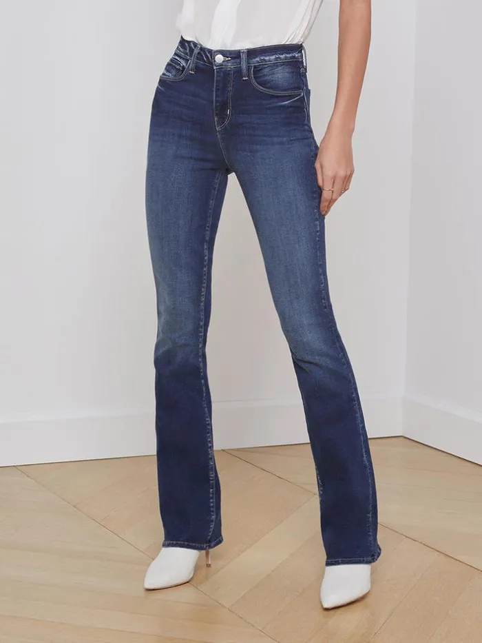 L039Agence Aged Denim Women Selma Bootcut Jean Columbia