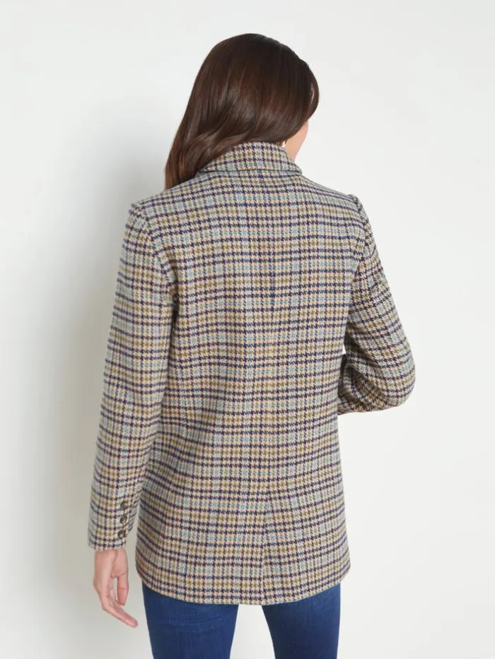 L039Agence Blazers and Jackets Women Aimee Oversized Boyfriend Blazer Almond Multi Houndstooth