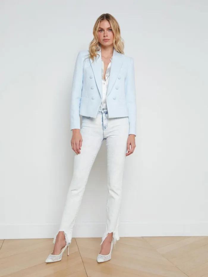 L039Agence Blazers and Jackets Women Brooke OpenFront Blazer Ice Water