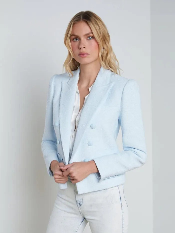 L039Agence Blazers and Jackets Women Brooke OpenFront Blazer Ice Water