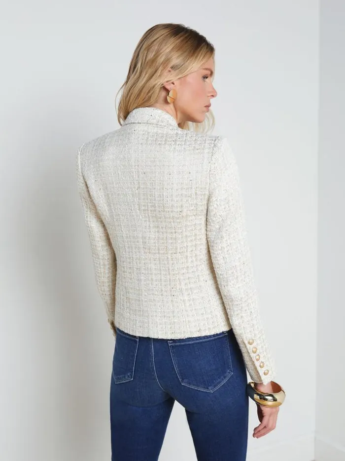 L039Agence Blazers and Jackets Women Brooke OpenFront Blazer Ivorylight Gold