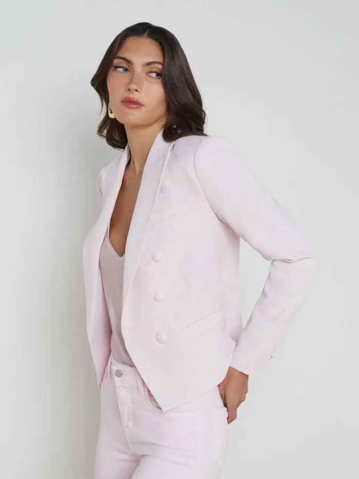 L039Agence Blazers and Jackets Women Brooke OpenFront Blazer Lilac Snowsketch Chain