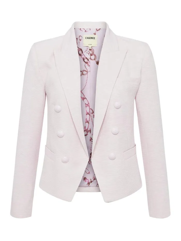L039Agence Blazers and Jackets Women Brooke OpenFront Blazer Lilac Snowsketch Chain