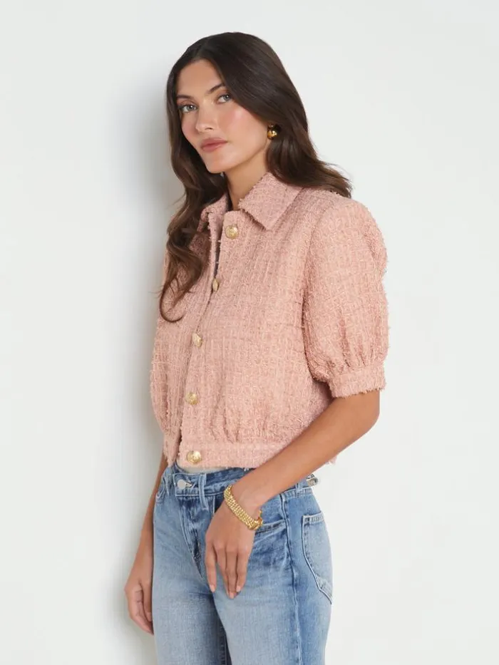 L039Agence Blazers and Jackets Women Cove Cropped Jacket Dusty Pink