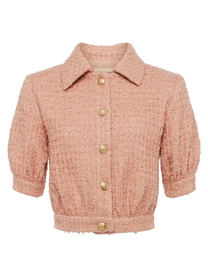 L039Agence Blazers and Jackets Women Cove Cropped Jacket Dusty Pink