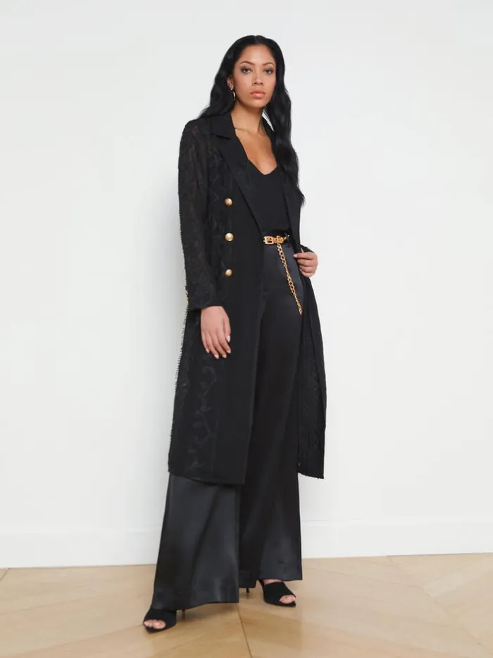L039Agence Blazers and Jackets Women Dottie Lace Trench Coat Black
