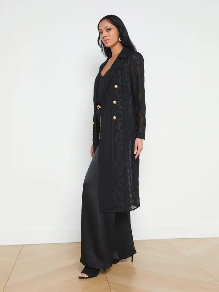 L039Agence Blazers and Jackets Women Dottie Lace Trench Coat Black