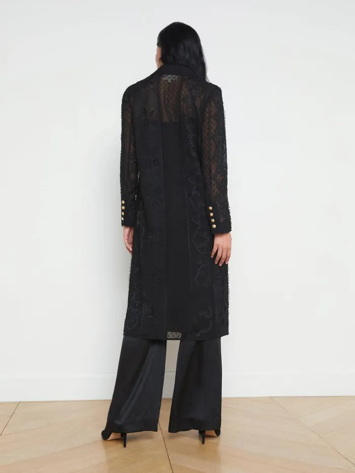 L039Agence Blazers and Jackets Women Dottie Lace Trench Coat Black