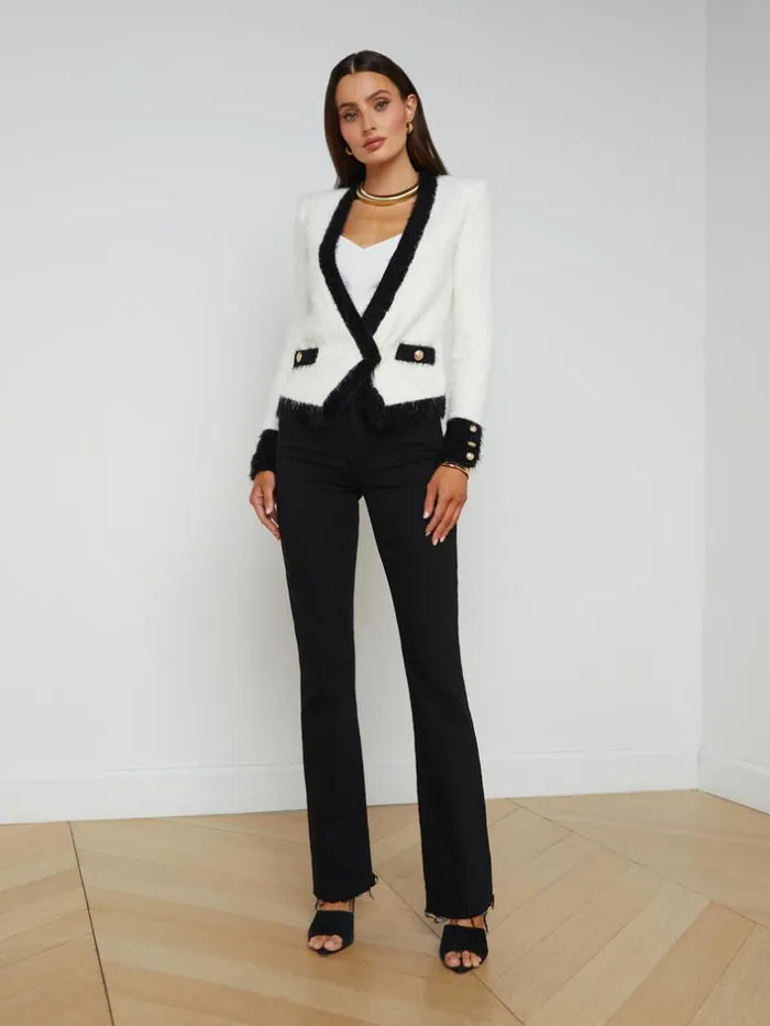 L039Agence Blazers and Jackets Women Georgia Contrast Cardigan Blazer Whiteblack