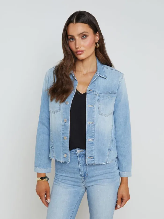 L039Agence Blazers and Jackets Women Janelle Denim Jacket Omaha