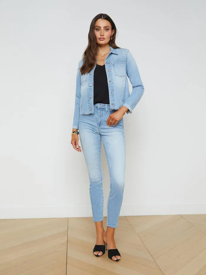 L039Agence Blazers and Jackets Women Janelle Denim Jacket Omaha