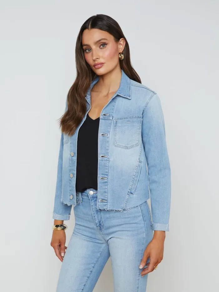 L039Agence Blazers and Jackets Women Janelle Denim Jacket Omaha