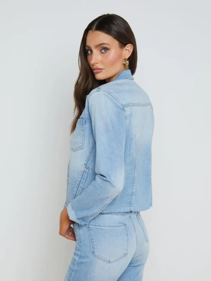 L039Agence Blazers and Jackets Women Janelle Denim Jacket Omaha