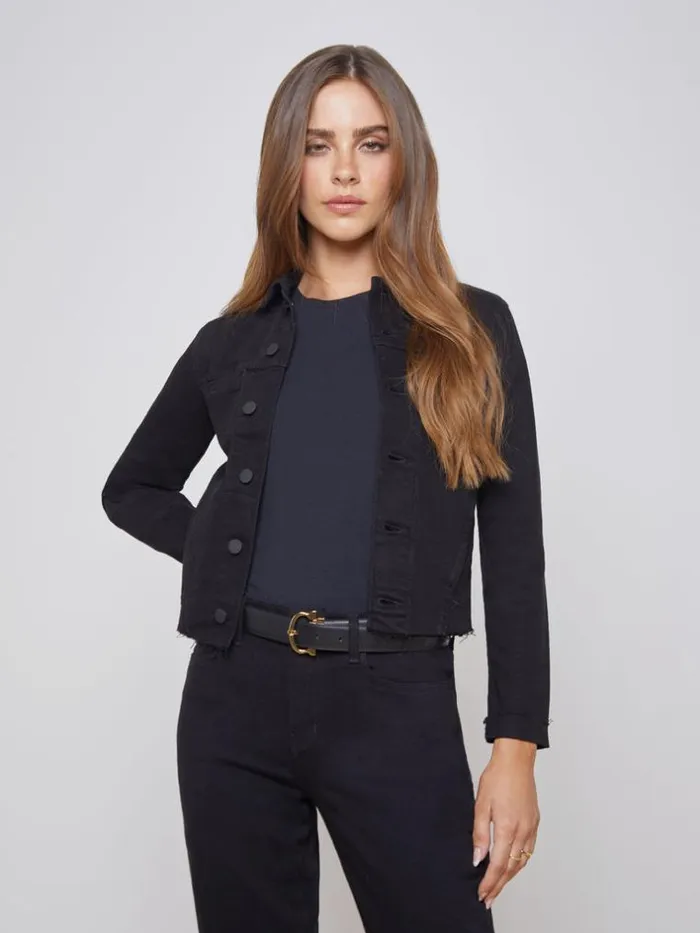 L039Agence Blazers and Jackets Women Janelle Denim Jacket Saturated Black