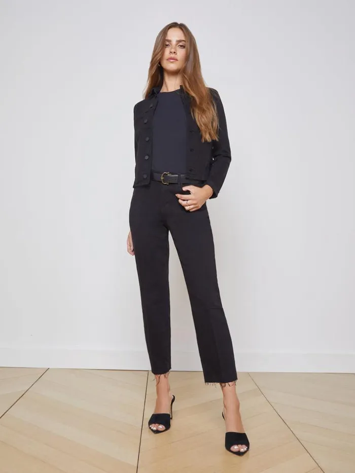 L039Agence Blazers and Jackets Women Janelle Denim Jacket Saturated Black