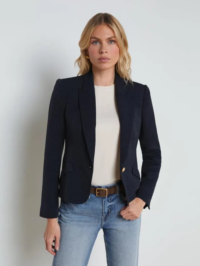 L039Agence Blazers and Jackets Women Jennah Textured Blazer Midnightoversized Chain L039Agence Blazers and Jackets Women Jennah Textured Blazer Midnightoversized Chain
