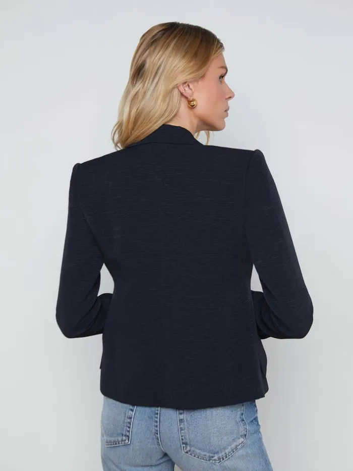 L039Agence Blazers and Jackets Women Jennah Textured Blazer Midnightoversized Chain