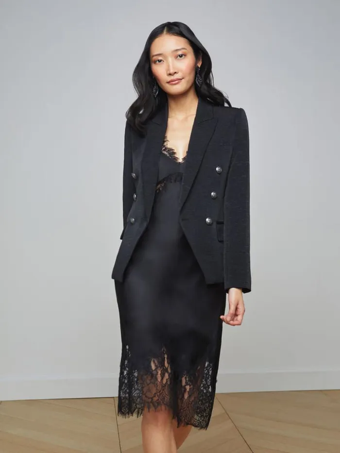 L039Agence Blazers and Jackets Women Kenzie Blazer Blackbrushed Gunmetal