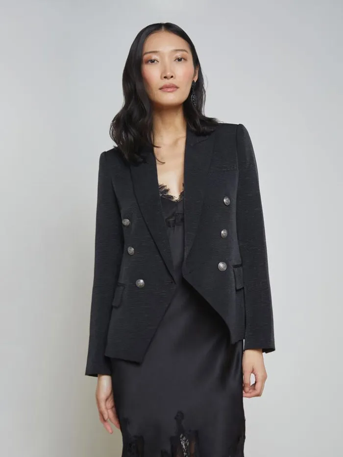 L039Agence Blazers and Jackets Women Kenzie Blazer Blackbrushed Gunmetal