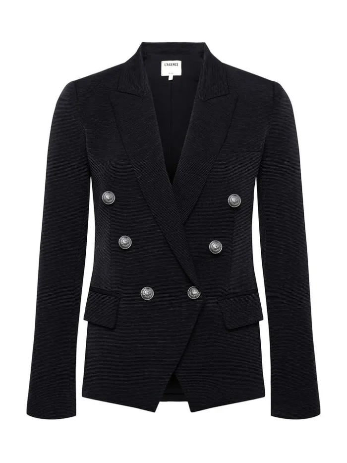 L039Agence Blazers and Jackets Women Kenzie Blazer Blackbrushed Gunmetal