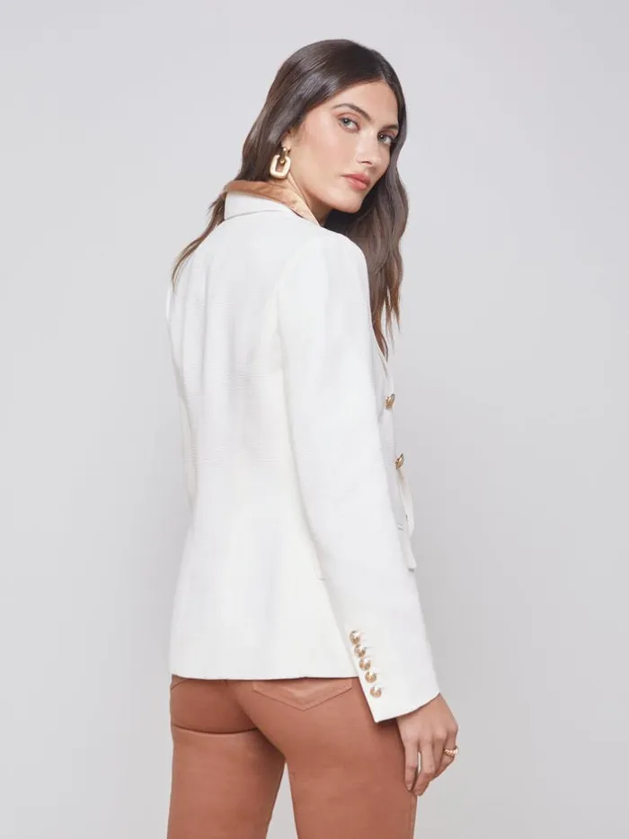 L039Agence Blazers and Jackets Women Kenzie Blazer Ivorypearl Silver