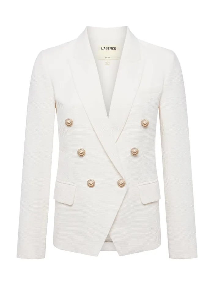L039Agence Blazers and Jackets Women Kenzie Blazer Ivorypearl Silver