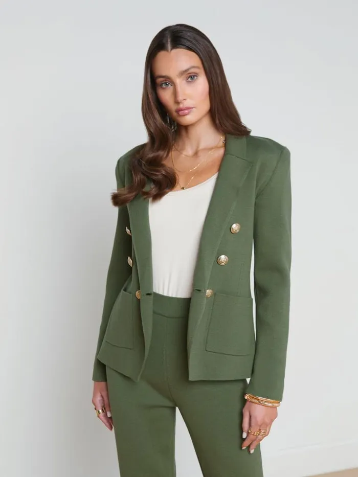 L039Agence Blazers and Jackets Women Kenzie Knit Blazer Clovergold