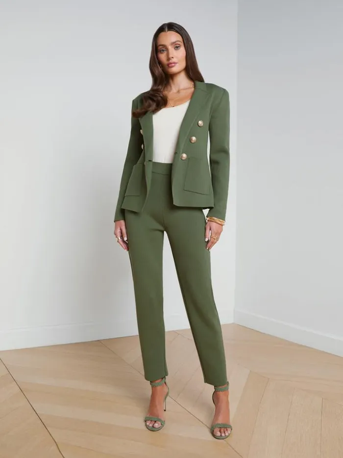 L039Agence Blazers and Jackets Women Kenzie Knit Blazer Clovergold